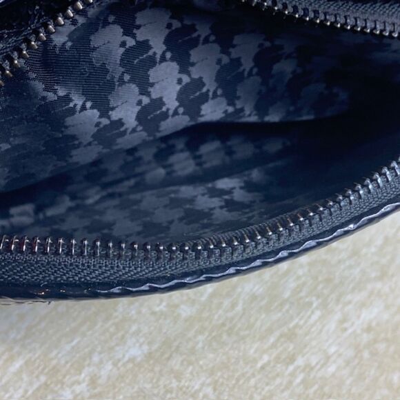 KARL LAGERFELD PARIS GLOSSY BLACK SNAKE CAMERA BAG CROSSBODY PURSE - Picture 7 of 13